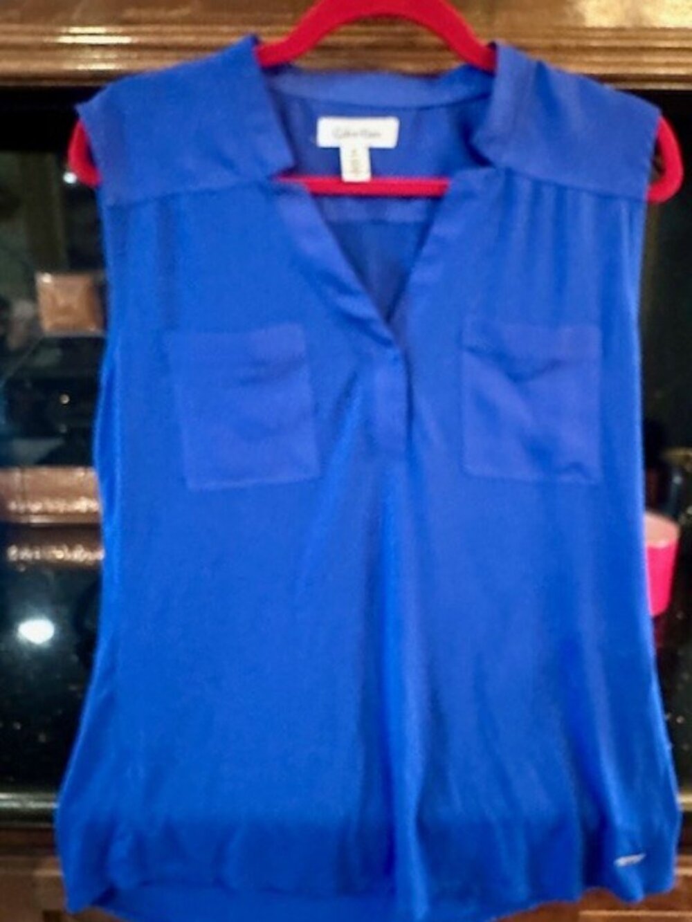 Calvin Klein Royal Blue Sleeveless Blouse – Size Small
